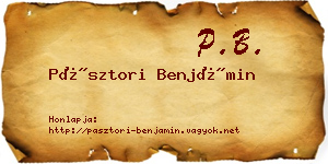 Pásztori Benjámin névjegykártya