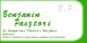 benjamin pasztori business card