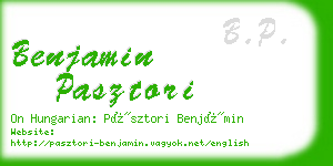 benjamin pasztori business card